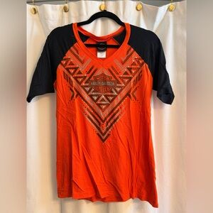 Harley-Davidson Vibrant Orange Tee with Black Accents